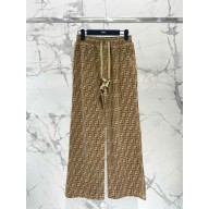 fendi FF EMBOSSED VELVET PANTS brown 2024