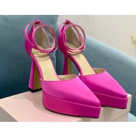 Mach & Mach Heel 12.5cm Platform 3cm Satin Sandals Fuchsia 2022