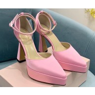 Mach & Mach Heel 12.5cm Platform 3cm Satin Sandals Pink 2022