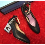 Gucci Mid-Heel 7cm Pumps With Crystal G Heel 548853 Black 2019