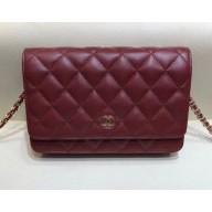 Chanel Caviar Leather Quilting Wallet On Chain WOC Bag Fuchsia/Gold