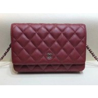 Chanel Caviar Leather Quilting Wallet On Chain WOC Bag Fuchsia/Silver