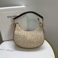 celine Medium Ava Strap Bag in TEXTILE WITH CELINE ALL-OVER print Natural / Tan 2023