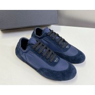 Prada women/men Collapse Re-Nylon and suede elasticized sneakers 2EG479 Bluette 2025