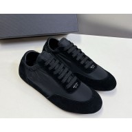Prada women/men Collapse Re-Nylon and suede elasticized sneakers 2EG479 black 2025