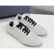 Prada women/men Collapse Re-Nylon and suede elasticized sneakers 2EG479 Ivory 2025