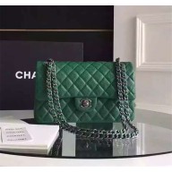 CHANEL MEDIUM FLAP BAG GREEN CAVIAR LEATHER