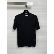 CHANEL camellia KNITTED T-SHIRT BLACK 2023
