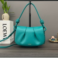 LOEWE Paseo satchel in shiny nappa calfskin emerald green 2024