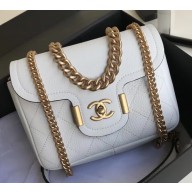 Chanel Grained Calfskin Small Archi Chic Flap Bag A57217 White 2018
