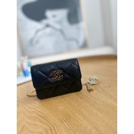 chanel mini chain belt bag black 2022