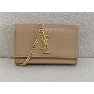 Saint Laurent kate small in grain de poudre embossed leather beige 2024(original quality)