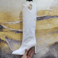 Jimmy Choo Mahesa 100 leather knee boots white 2023