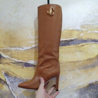 Jimmy Choo Mahesa 100 leather knee boots tan 2023