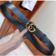 Gucci Leather Men's Belt with Snake Buckle 38mm Width Black 