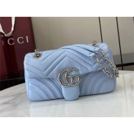 GUCCI GG Marmont small shoulder bag 837280 light blue 2025