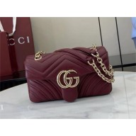 GUCCI GG Marmont small shoulder bag 837280 Rosso Ancora red 2025