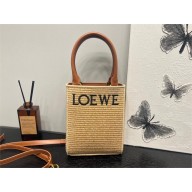 LOEWE Standard A5 Tote bag in raffia Natural/Black 2023