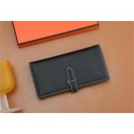 Hermes Bearn Long Wallet in Epsom leather noir 02(Full Handmade)