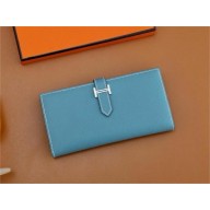 Hermes Bearn Long Wallet in Epsom leather bley jean(Full Handmade)
