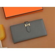 Hermes Bearn Long Wallet in Epsom leather gris etain(Full Handmade)