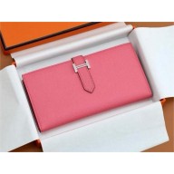 Hermes Bearn Long Wallet in Epsom leather rose azalee(Full Handmade)