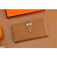 Hermes Bearn Long Wallet in Epsom leather golden brown(Full Handmade)