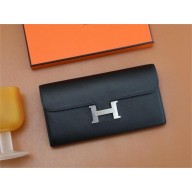 Hermes Constance Long Wallet in Epsom leather noir(Full Handmade)