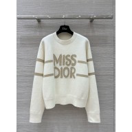 DIOR Ecru Blended Virgin Wool and Cashmere Knit DiorAlps Sweater 2024