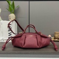 LOEWE Small Paseo bag in shiny nappa calfskin burgundy 2024