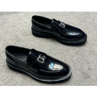 Dolce & Gabbana men's Black Loafers shiny calf leather 2024a