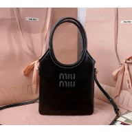 Miu Miu IVY leather handbag 5BA281 black 2024