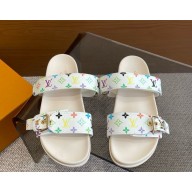 Louis Vuitton women/men Bom Dia Flat calfskin Mule white 2025