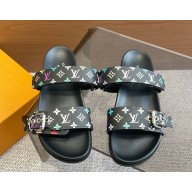 Louis Vuitton women/men Bom Dia Flat calfskin Mule black 2025