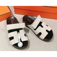 Hermes women/men Chypre mules in suede calfskin 10 2025