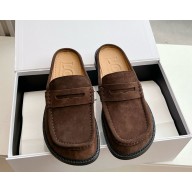 Loewe Campo suede calfskin mules coffee 2025