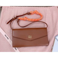 Miu Miu Leather shoulder wallet 5DN006 Cognac 2024