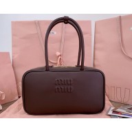 Miu Miu Beau leather top-handle bag 5BB172 Briarwood 2024