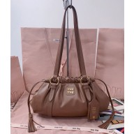 Miu Miu Joie nappa leather bag 5BG306 Cognac 2024