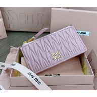 Miu Miu Matelassé nappa leather envelope wallet 5MB060 pink 2024