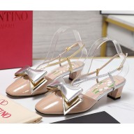 Valentino Garavani Bowow slingback pump IN patent leather 50MM beige 2025