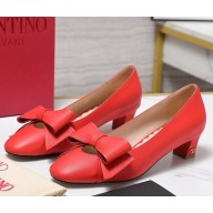 Valentino Garavani  50mm Bowow pumps calf leather red 2025