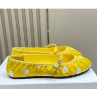 DOLCE & GABBANA silk Mary Jane ballet flats yellow/ WHITE 2024