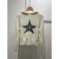 dior WHITE WOOL AND CASHMERE KNIT DiorAlps Hooded Sweater 2024