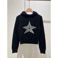 dior BLACK WOOL AND CASHMERE KNIT DiorAlps Hooded Sweater 2024