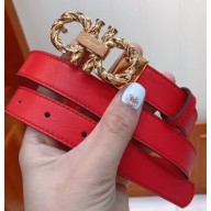 Ferragamo Calfskin Belt 20mm Width Red 2018