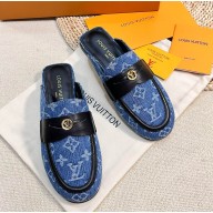 Louis Vuitton Soho Open Back mules in canvas denim blue 2024