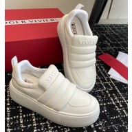 Roger Vivier viv'up Puffy leather low top sneakers in white 2024
