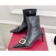 Roger vivier Viv' Canard Booties in leather black heel 5.5cm 2024