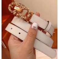 Ferragamo Calfskin Belt 20mm Width White 2018